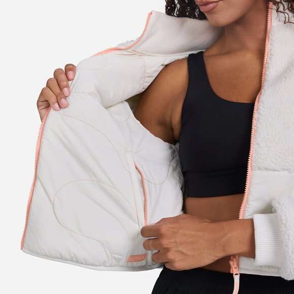 NWT New Bad Birdie Women's The Cozy Jacket - White Onyx XL Golf Zip Up Top Coat - Picture 3 of 7